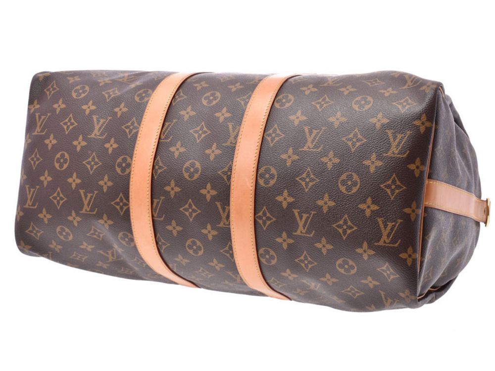 Louis Vuitton Brown Bag Leather Keepall Strap Boston Monogram - Picture 5 of 9